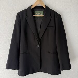 Daily Drills Oversized Blazer Jacket XS/S Womens Black